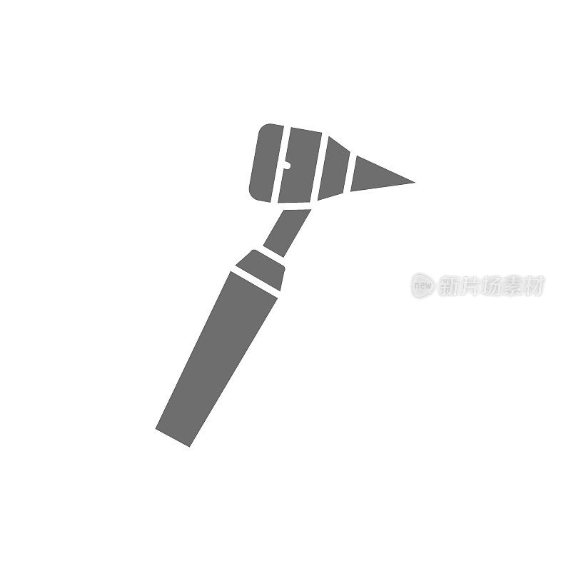 Medical otoscope tool gray icon. Isolated on white background